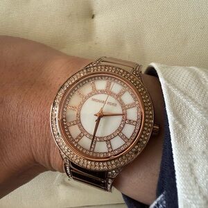 Michael Kors Women's Watch in Rose Gold and White